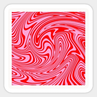 Retro Swirl Pink Groovy Abstract Pattern Sticker